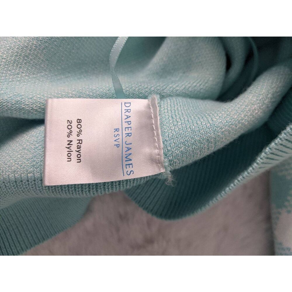 Draper James RSVP Turquoise Gingham Button up Cardigan Sz L Large NWT - Picture 7 of 10
